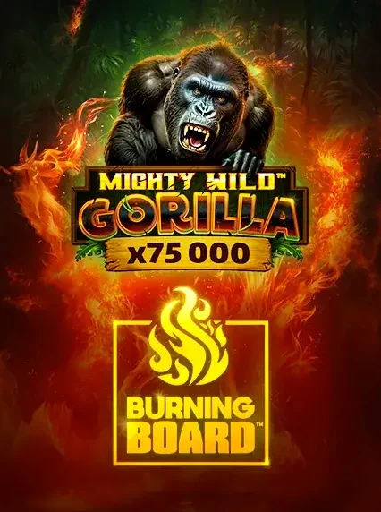 Mighty Wild Gorilla Burning Board Slot online at Golden Genie